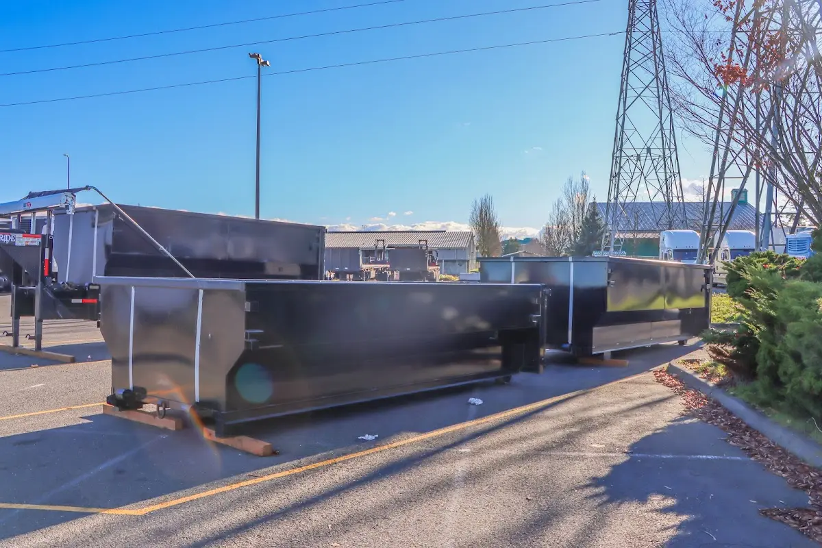 Roll-off dumpster ready for waste disposal at job site for Construction Dumpster Rental in Staunton